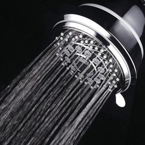 img 3 attached to AquaCare By HotelSpa: Large 4 Inch Chrome Face Filtered Shower Head with 6 Settings & 3 Stage Filter Cartridge - Elevate Your Shower Experience with Spa Luxury and Enhanced Water Quality!