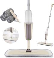 spray mop upgrade for floor cleaning - refillable bottle & 3 washable pads 🧹 | flat mop for home kitchen hardwood laminate wood ceramic tiles floor cleaning | homtoyou logo