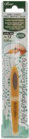 img 1 attached to 🍀 High-Quality CLOVER 1026 Soft Touch Steel Crochet Hook - Size 12/0.60mm
