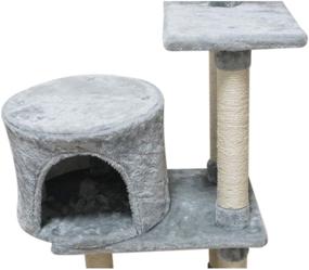 img 1 attached to FISH&amp;NAP Cat Tree Cat Tower Cat Condo With Sisal 🐟 Scratching Posts, Jump Platform, and Grey Cat Furniture Activity Center Play House