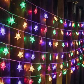 img 4 attached to 🌟 AWQ 100 LED 49 FT Star String Lights: Vibrant Multicolor Indoor/Outdoor Fairy Twinkle Lights with 8 Modes – Ideal for Wedding, Birthday, Christmas & Garden Decor