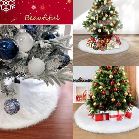 img 3 attached to Sccody Christmas Tree Skirts: 60-Inch White Faux Fur for Festive Merry Christmas Party Decorations