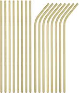 🥤 bulk pack of 100 gold stainless steel straws, 8.5'' length, 6mm diameter, for 20oz tumblers - includes 50 straight and 50 bent - ideal for yeti cups - 100pc-2156mmgold logo