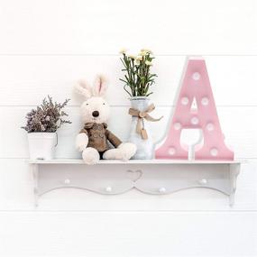 img 3 attached to 🎀 Barnyard Designs Metal Marquee Letter A Light-Up Wall Initial Nursery Letter, Home and Event Decoration - 9 Inches (Baby Pink)