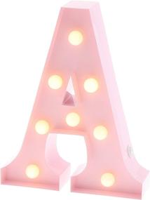 img 4 attached to 🎀 Barnyard Designs Metal Marquee Letter A Light-Up Wall Initial Nursery Letter, Home and Event Decoration - 9 Inches (Baby Pink)