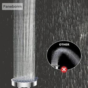 img 1 attached to 🚿 Faneborrn California CA Rain Fixed Showerhead - Large Flow 4.1 Inch, Adjustable Rotating Ball Joint, 5 Spray Settings, Chrome Finish