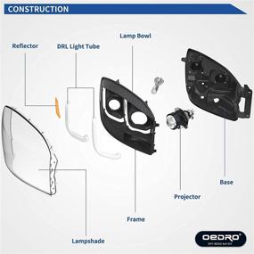 img 2 attached to 🔦 OEDRO Headlight Assembly: Compatible with 2006-2009 Dodge Ram 1500/2500/3500 - Black Housing Headlamps With LED