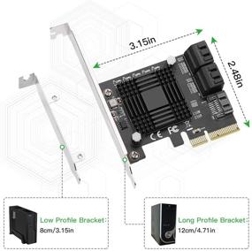 img 3 attached to 🔌 Эффективная PCIe SATA-карта: Electop SATA III 6 Гбит/с Расширительный контроллер для настольного ПК - поддержка 5 портов с кабелями, JMB585/SATA 3.0 Не RAID