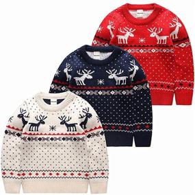 img 2 attached to 🎄 Stylish BESTERY Christmas Ugly Sweater Pullover Outfit for Kids - Perfect Gift for Christmas Party and Photoshoots!