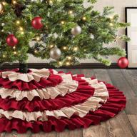 🎄 meriwoods 48 inch ruffled burlap christmas tree skirt: rustic rust-colored holiday decor logo