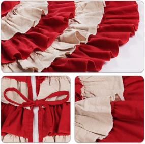 img 1 attached to 🎄 Meriwoods 48 Inch Ruffled Burlap Christmas Tree Skirt: Rustic Rust-Colored Holiday Decor