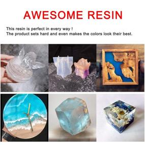 img 1 attached to 🎨 Epoxy Resin Clear Crystal Coating Kit 8.8oz - 2 Part Casting Resin for Art, Craft, Jewelry Making, River Tables - Includes Bonus Gloves, Measuring Cup, and Wooden Sticks
