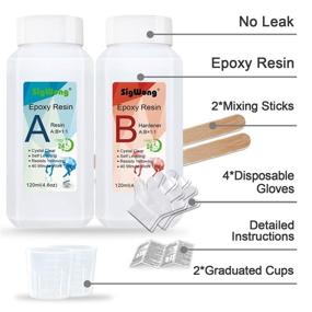 img 3 attached to 🎨 Epoxy Resin Clear Crystal Coating Kit 8.8oz - 2 Part Casting Resin for Art, Craft, Jewelry Making, River Tables - Includes Bonus Gloves, Measuring Cup, and Wooden Sticks