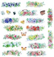 🌸 watercolor flower frame butterfly planner stickers - diy decorative scrapbooking embellishments for journal, diary, notebook, letters, calendar, card making & envelopes - adhesive art craft gift logo