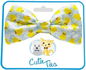 img 1 attached to 🐶 Cutie Ties Dog Bow Tie Rubber Ducks | Deluxe Quality 4" | Easy Slip Over Collar Elastic Bands | Perfect for Dogs of Most Sizes | Custom Designs