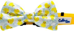 img 4 attached to 🐶 Cutie Ties Dog Bow Tie Rubber Ducks | Deluxe Quality 4" | Easy Slip Over Collar Elastic Bands | Perfect for Dogs of Most Sizes | Custom Designs