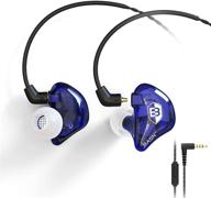 basn bsinger pro in-ear monitors hybrid dynamic dual drivers two detachable mmcx cables musicians in-ear earbuds headphones (blue) logo