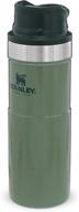 🌱 stanley classic trigger action travel mug: 0.47l hammertone green flask - perfect size and design for on-the-go logo