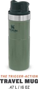 img 3 attached to 🌱 Stanley Classic Trigger Action Travel Mug: 0.47L Hammertone Green Flask - Perfect Size and Design for On-The-Go