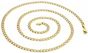 img 2 attached to 14K Yellow Gold 3.2mm, 5mm, 5.5mm Heavyweight Cuban Curb Diamond Cut Pave Chain Necklace and Bracelet