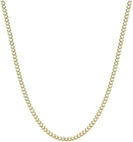 img 1 attached to 14K Yellow Gold 3.2mm, 5mm, 5.5mm Heavyweight Cuban Curb Diamond Cut Pave Chain Necklace and Bracelet