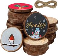 atdawn natural wood slices with holes, 30 pcs 3.5-4 inches 🌲 unfinished wooden circles: perfect craft wood kit for diy christmas ornaments and crafts logo