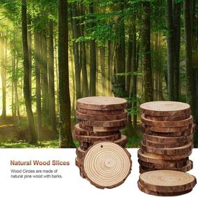 img 1 attached to ATDAWN Natural Wood Slices with Holes, 30 Pcs 3.5-4 Inches 🌲 Unfinished Wooden Circles: Perfect Craft Wood Kit for DIY Christmas Ornaments and Crafts