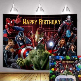 img 2 attached to GCH A-vengers Superhero Theme Photography Backdrop - Marvel Birthday Party Supplies for Kids - Boys Birthday Party Decorations Banner with Photo Booth Props (7X5FT)