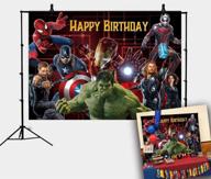 gch a-vengers superhero theme photography backdrop - marvel birthday party supplies for kids - boys birthday party decorations banner with photo booth props (7x5ft) logo