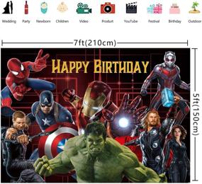 img 3 attached to GCH A-vengers Superhero Theme Photography Backdrop - Marvel Birthday Party Supplies for Kids - Boys Birthday Party Decorations Banner with Photo Booth Props (7X5FT)