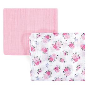 img 1 attached to 🌸 Luvable Friends Unisex Muslin Cotton Swaddle Blanket, 2-Pack Floral Design, One Size