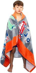 img 1 attached to 🚁 Wowelife Hooded Bath Towels Helicopter: 100% Cotton Kids Bath Towel for Boys - Airplane, Truck, and Taxi Design, Ultra Soft & Super Absorbent - 30 x 60 Inch (Grey Vehicle)