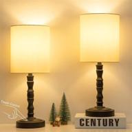 🔌 touch control table lamp set of 2: modern dimmable bedside lamps with beige lampshade - perfect for bedroom, living room, office! led bulb included! логотип