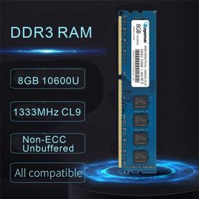 img 3 attached to 💽 8 ГБ DDR3L/DDR3 10600U 1333МГц Компьютерная оперативная память - Royemai PC3L/PC3 10600 DIMM, 1.35V/1.5V CL9, 2RX8, Non-ECC UDIMM, Небуферизованная, Двойная ранговая, 240-pin модуль памяти для настольного компьютера.