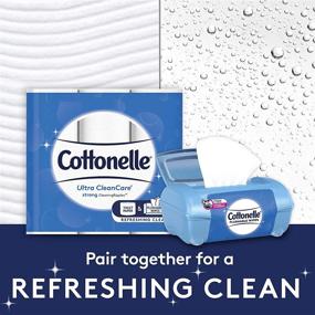 img 2 attached to Cottonelle FreshCare Flushable Wipes for Adults, Alcohol-Free Wet Wipes - 42 Count Pack of 1