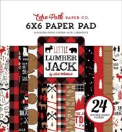 🌲 little lumberjack echo park paper company 6x6 pad - red, black, tan, kraft, white logo