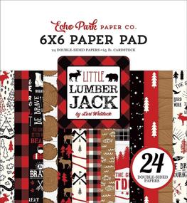 img 1 attached to 🌲 Little Lumberjack Echo Park Paper Company 6x6 Pad - Red, Black, Tan, Kraft, White