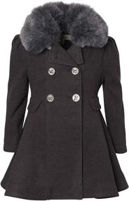 img 3 attached to 🧥 Warm and Stylish: Cremson Girls’ Princess Winter Dress Pea Coat Jacket with Faux Fur Collar