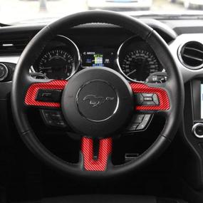 img 1 attached to 🚗 MICOOS Обертка из углеродного волокна для отделки рулевого колеса Ford Mustang 2015-2020