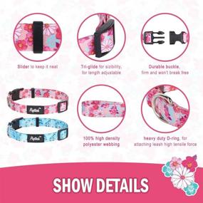 img 2 attached to 🌸 PUPTECK Cute Dog Collar for Small Dogs - 2 Pack Adjustable Flowers Dog Collars: Floral Puppy Collars with Quick Release Buckle - Ideal Dog Gifts