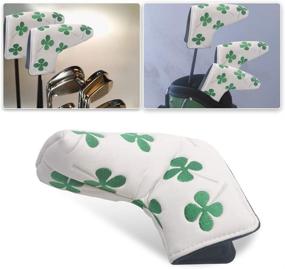 img 3 attached to 🍀 HIFROM Golf Blade Putter Head Cover - Shamrock Embroidered Clover Design for All Brands - White Color