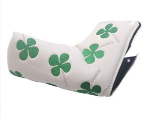 img 1 attached to 🍀 HIFROM Golf Blade Putter Head Cover - Shamrock Embroidered Clover Design for All Brands - White Color