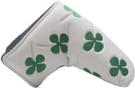 🍀 hifrom golf blade putter head cover - shamrock embroidered clover design for all brands - white color logo