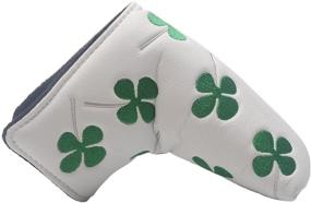 img 4 attached to 🍀 HIFROM Golf Blade Putter Head Cover - Shamrock Embroidered Clover Design for All Brands - White Color