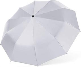 img 3 attached to JOURNOW Windproof Umbrella Coating Burgundy Umbrellas in Folding Umbrellas