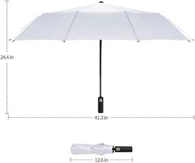 img 2 attached to JOURNOW Windproof Umbrella Coating Burgundy Umbrellas in Folding Umbrellas