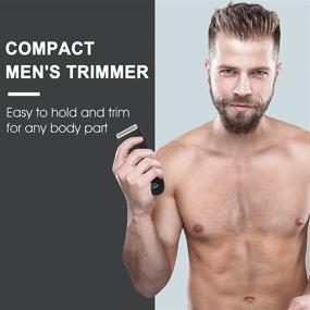 img 2 attached to Men's Body Hair Trimmer - Groomer, Electric Razor for Pubic Hair, Ball Trimmer with Ceramic Stainless Steel Blade, Replaceable Head, Waterproof, Wet/Dry Groin Hair Trimmer