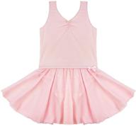 🩰 feeshow girls gymnastics ballet dance tank leotard dress with built-in tutu skirt - basic style логотип