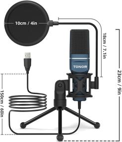 img 1 attached to 🎙️ TONOR USB Microphone TC-777 - Computer Condenser PC Gaming Mic with Tripod Stand & Pop Filter for Streaming, Podcasting, and Vocal Recording on Laptop Desktop Windows Computers