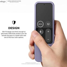 img 2 attached to 📺 Чехол elago R2 Slim для пульта дистанционного управления Apple TV Siri - Лавандово-серый, тонкий дизайн, мягкий силикон без царапин, амортизация от ударов, полный доступ